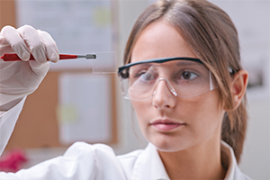 female biosimilar lab technician