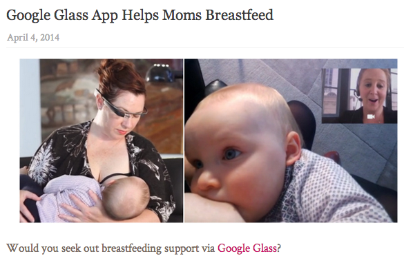 Google glass app helps moms breastfeed
